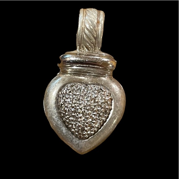 David Yurman necklace charm real diamond and silver 💎 - Picture 1 of 4